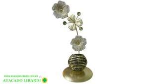 ENFEITE VASO FLORES METAL 19X9CM WX8573