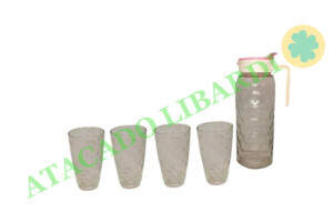 JARRA VIDRO 1L DEC C/4 COPOS 230ML FU18021