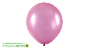 BALAO 9 JOY METALIZADO ROSA C/25UN METROSA