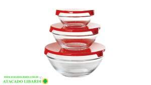 CONJ POTE VIDRO 3PCS C/TAMPA PLAST NX446