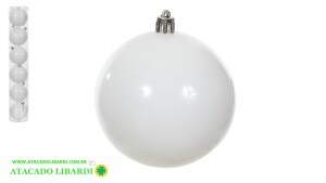 BOLA TUBO MELATICA 8CM C/6UNI BRANCO 81933008