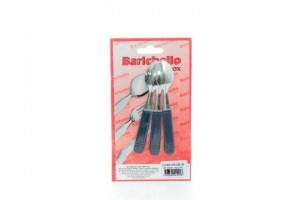 COLHER CHA 3PCS CABO PLAST AZUL CT 2050/0302