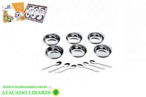 CONJ SOBREMESA 12PCS INOX 1670