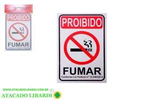 PLACA SINALIZACAO 29X20CM PROIBIDO FUMAR PS23