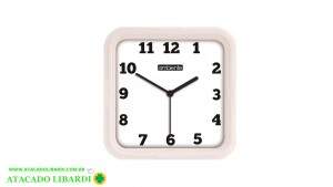 RELOGIO PAREDE 22CM QUAD BRANCO AMBIENTE 1912141