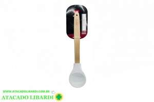 COLHER CULINARIA SILICONE 31,5CM CABO BAMBU CK5178