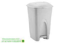 LIXEIRA PEDAL 65L PLAST BRANCA 0189