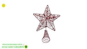 PONTEIRA ESTRELA  23CM ARAME C/ GLITTER  NATP18