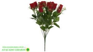 ROSA BUQUE AVELUDADO X12 VERMELHO 42CM 86466001