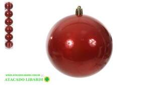 BOLA TUBO PEROLADA 8CM C/6UNI VERMELHO 81935002