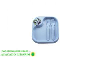PRATO INFANTIL C/TALHERES PIN PIN 17,5CM SORT 601