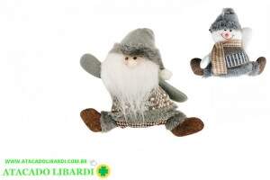 ENFEITE  PELUCIA PENDENTE 16,5CM NOEL PERNA ABERTA  XTS0803