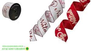 FITA ARAMADA FELIZ NATAL C/ GLITTER 6,3CMX914CM HH4940