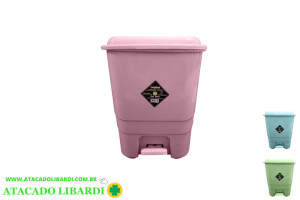 LIXEIRA PEDAL AQUARELA 14L PLAST QUAD 6824