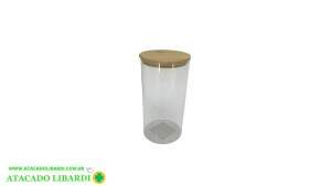 POTE VIDRO HERMETICO 1000ML C/TAMPA BAMBU VD5532