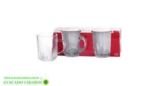 CONJ CANECA 70ML 2PCS VIDRO TRANSP TRAB VDA09149