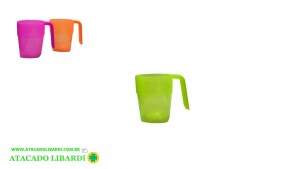 CANECA INFANTIL PLAST C/ALCA GLITTER COLOR BA20220