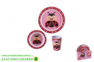 KIT REFEICAO INFANTIL 3PCS JOANINHA ZF5427