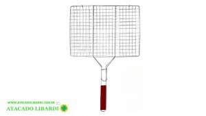 GRELHA DUPLA 22X33CM CHURRASCO CABO MAD CRS2314