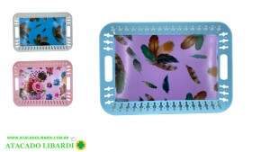 BANDEJA ARABESCA PLAST 37,5X25,5CM DECORADA BAN2301
