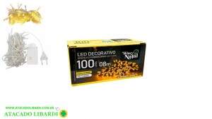 PISCA 100 LED 8M STROBO BRANCO QUENTE 220V FIO TRANSP EXTERNO NTL2060Q220V   