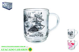 CONJ CANECA VIDRO 9CM 255ML 2PCS DEC 657159
