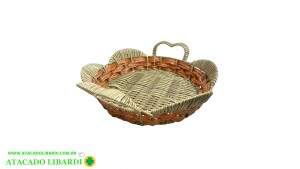 CESTO C/ALCA TRABALHADO RED 27X37CM DT8150