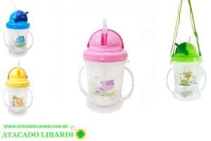 COPO PLAST 300ML C/CANUDO INF COLOR HG55716