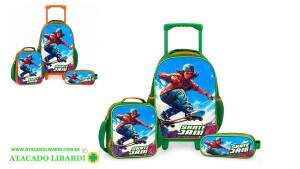 MOCHILA C/RODAS INF MASCULINA C/ESTOJO E LANCHEIRA BPD23075