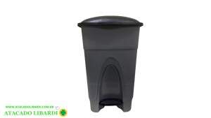 LIXEIRA PEDAL 30L PLAST C/TAMPA 45X32CM CINZA 107