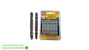JOGO DE BITS 65MM C/ADAPTADOR MAGNETICO 10PCS SQ4203