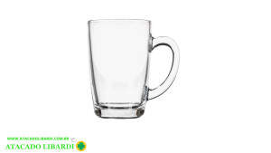 CANECA VIDRO 12CM 350ML TRANSP M1321