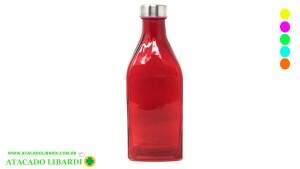 GARRAFA VIDRO COLOR 1L RETRO C/TAMPA 15373