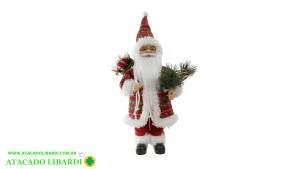 BONECO NATAL PAPAI NOEL VERMELHO VERDE 45CM 91692001