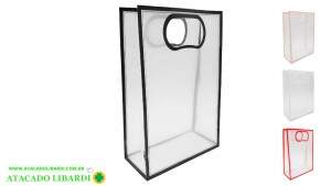 SACOLA PLAST PRESENTE TRANSP 18X26X8CM FJ91368