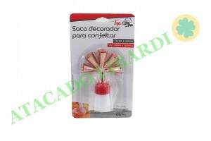 DECORADOR BOLO C/SACO 7PCS ROSE TRC8165