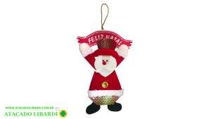 ENFEITE PELUCIA PENDENTE BONECO C/PLACA  XADREZ VM 19X26CM WFH2932