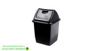 LIXEIRA BASCULANTE 3,6L PLAST QUAD PRETO GREEN LIBG04