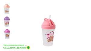 COPO INFANTIL PLAST 330ML C/CANUDO FJ91544