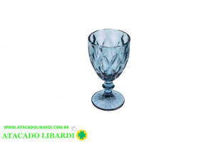 TACA DIAMOND AZUL VIDRO 17CM 320ML VD135