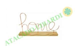 ENFEITE DE MADEIRA 36X19CM METAL HOME 2452