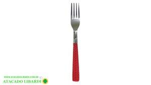 GARFO MESA 6UNI CABO PLAST VERMELHO LT24031
