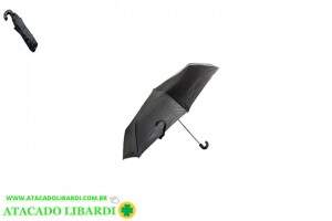 GUARDA CHUVA MINI PRETO CABO CURVO RJS01300