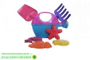 BALDE DE PRAIA 7PCS C/FERRAMENTAS REGADOR 166