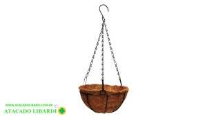 VASO FIBRA DE COCO 13X15CM C/ CORRENTE DT8579