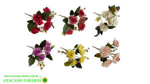 BUQUE ROSA ABERTA 32CM X5 BG305095