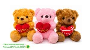 PELUCIA URSO 18CM C/CORACAO AZ02450