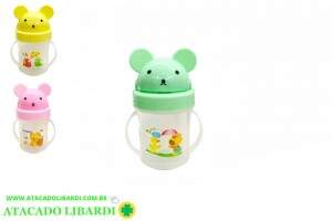 COPO INFANTIL 150ML C/CANUDO 12,5CM PLAST FEN7209B