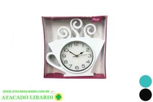 RELOGIO PAREDE 30X28CM XICARA CAFE COLOR PDA03016