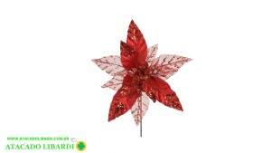 BICO PAPAGAIO AVELUDADO 42CM VERMELHO GLITTER 87898001